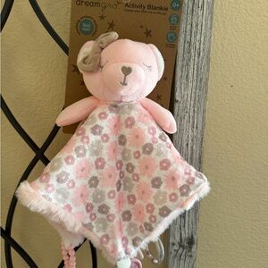 Dream gro Activity Pink and Gray Plush Bear Security Blanket.